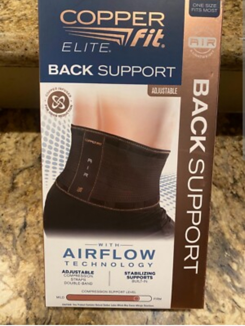 -Copper Fit Elite Air Back Support Brace with Airf